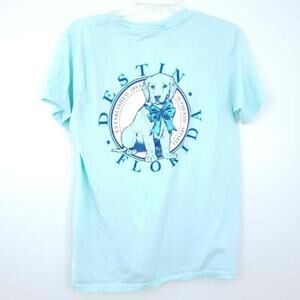 Surf Style Destin Beach Florida Short Sleeve Tee Shirt Puppy Dog Medium Women